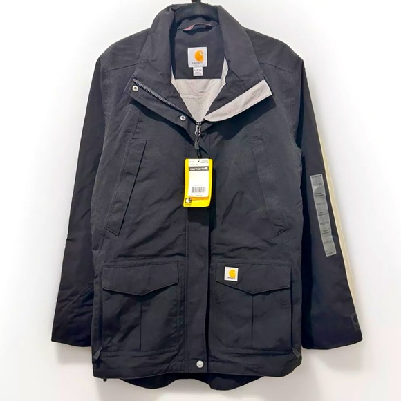 NWT Women’s Carhartt Jacket Black Zip-Up Storm Defender Size M - Picture 1 of 6